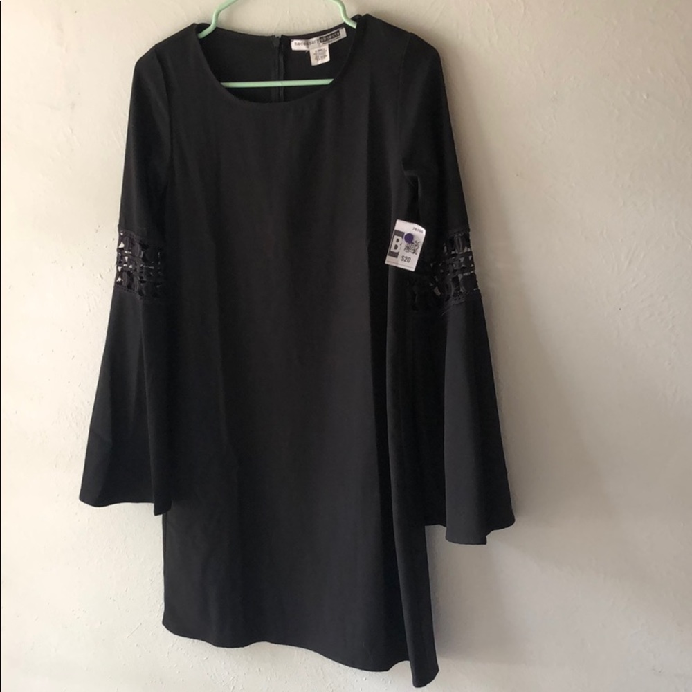 Necessary Objects Black Bell Sleeve Dress